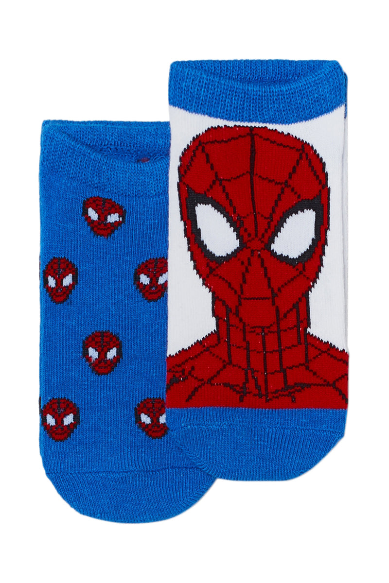 2 paires de chaussettes Spider-Man Avengers Marvel - Bleu cobalt et blanc - myshowroomprive.com - 1