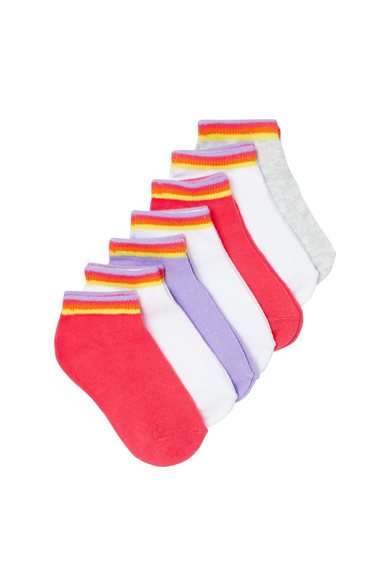 7 paires de chaussettes - Rouge, violet et blanc - myshowroomprive.com - 1