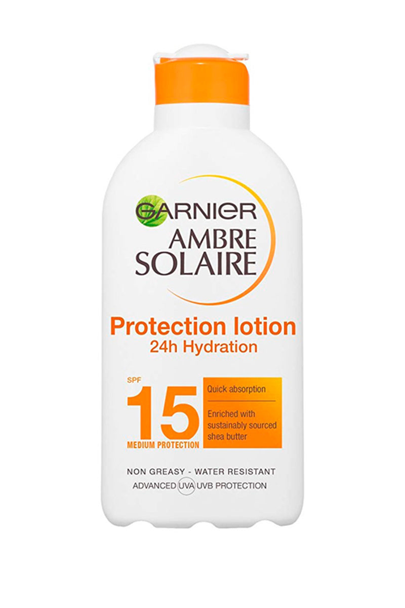 Lotion protectrice 24 heures Garnier Ambre Solaire SPF 15 - 200 ml - myshowroomprive.com